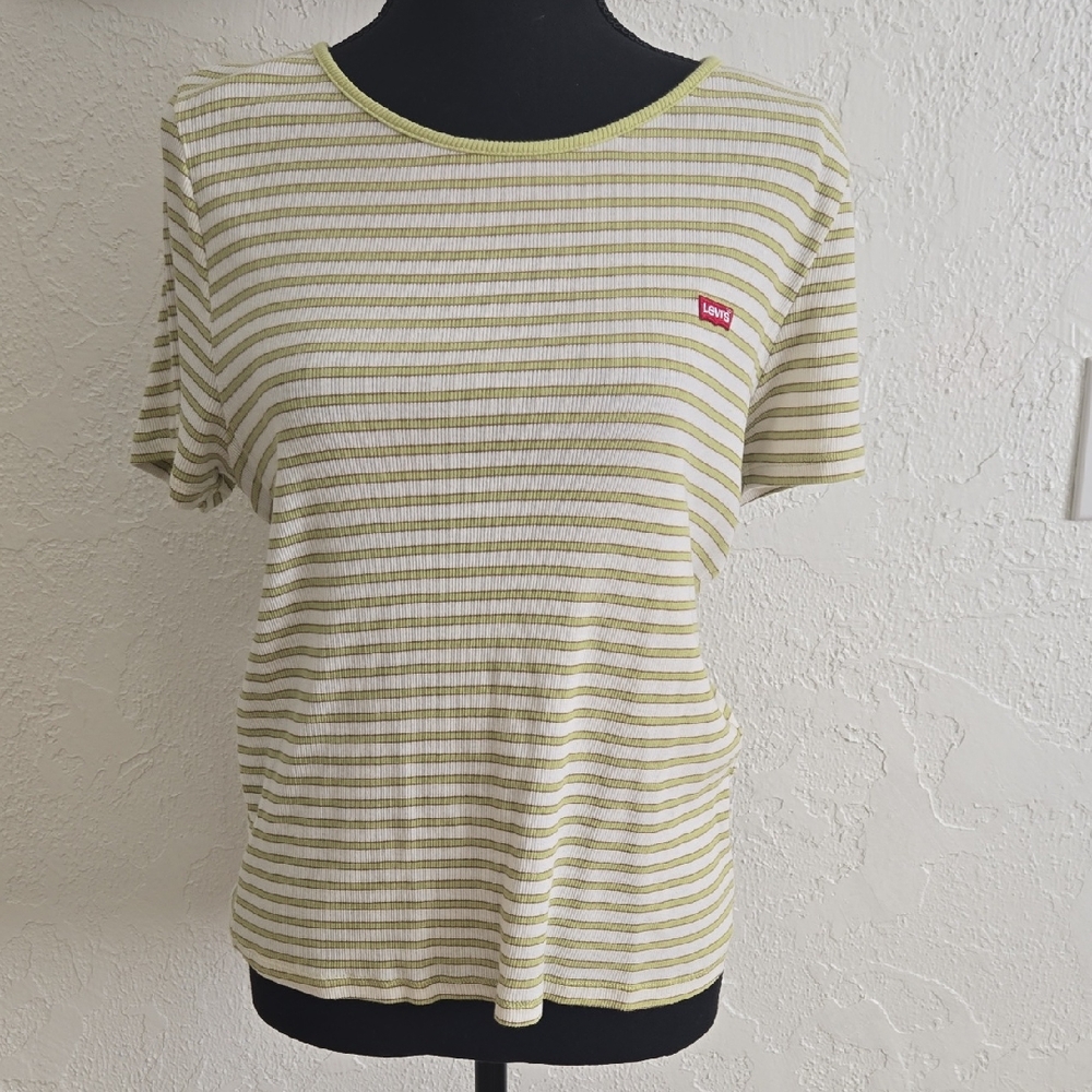 Levi's Women's Olive Striped Tee